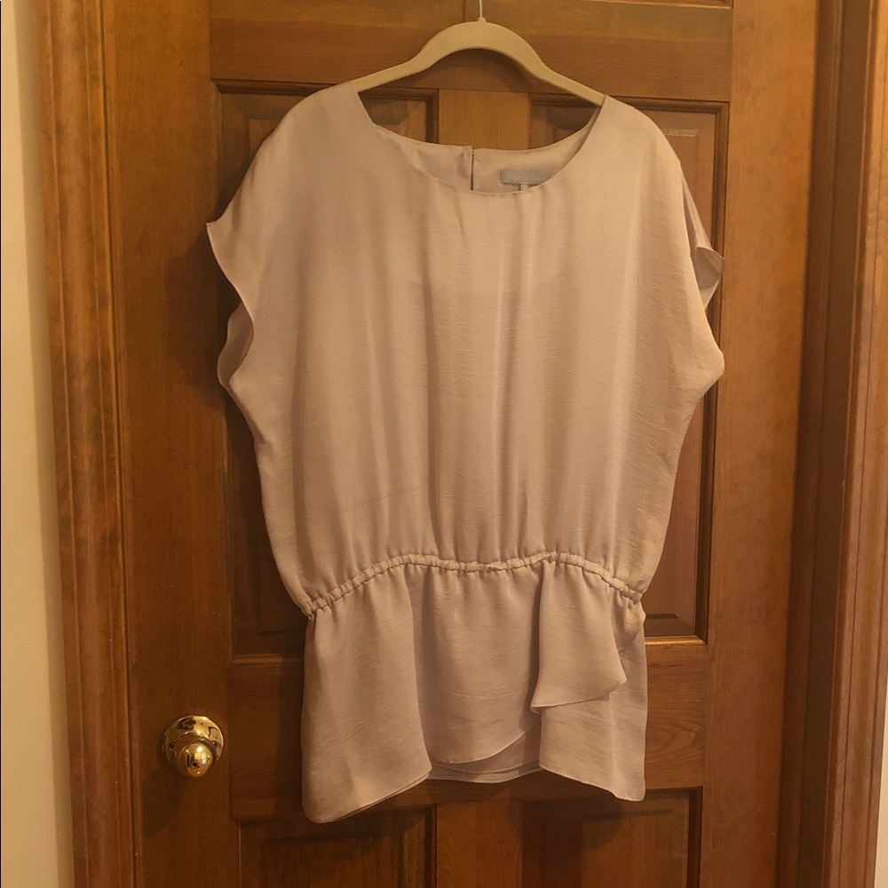 Violet & Claire Light Pink Peplum-Style Blouse